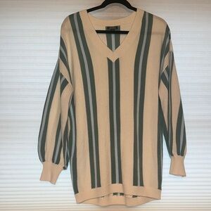 Women’s Striped V-Neck Sweater